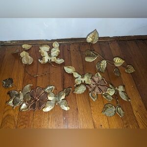 1970s HOMCO metal Butterfly And Leaf Wall Decor